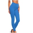 thumbnail image 1 of USNSM Workout Leggings for Women Plus Size Tummy Control Athletic Soft High Waisted Leggings Solid Color Yoga Leggings Blue M, 1 of 3