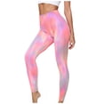 thumbnail image 1 of USNSM Yoga Pants for Women Slim Fit Pants Skinny Stretchy Casual Pants Elastic Waist Print Workout Long Pants Leggings Hot Pink L, 1 of 2