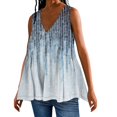 USOCUTE Womens Tank Tops V Neck Tiered Pleated Shirts Floral Print