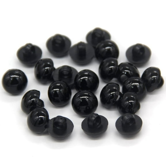 USOSOU 100PCS 10mm Black Safety Eyes Buttons Plastic Solid Domed Round Beads, for Clothing, for Shirts, Skirts, Coat, for Doll Animal Stuffed Toys, Handmade Decorations(100pcs 10mm(0.394inch))