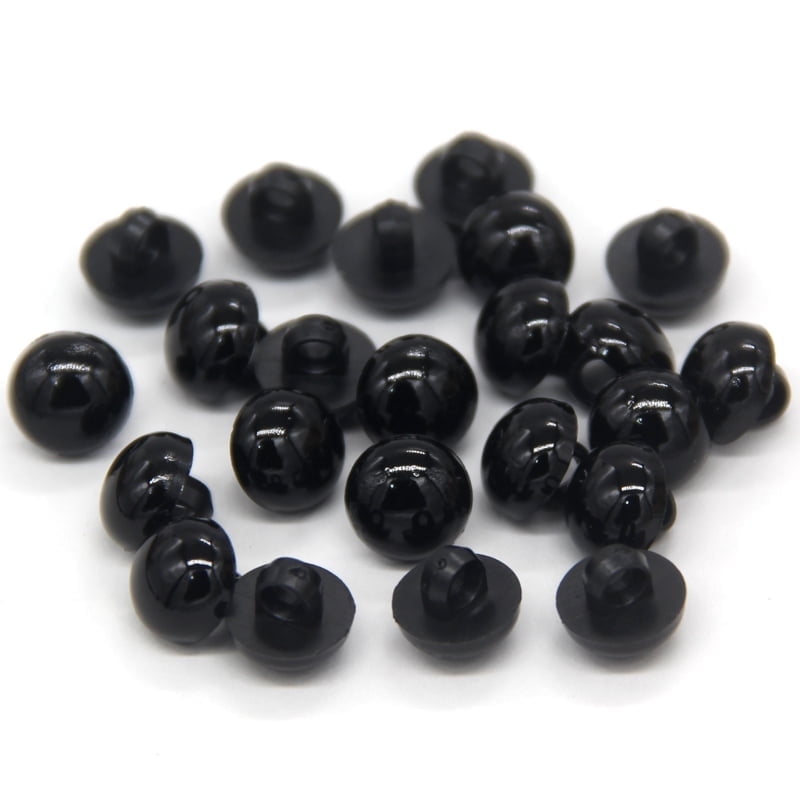 USOSOU 100PCS 11mm Sew on Eyes Plastic Black Pearl Buttons, for Clothing, Shirts, Skirts, Dresses, for Puppet Bear Doll Stuffed Toys, Handmade Decorations, Sewing Accessories (0.433inch)