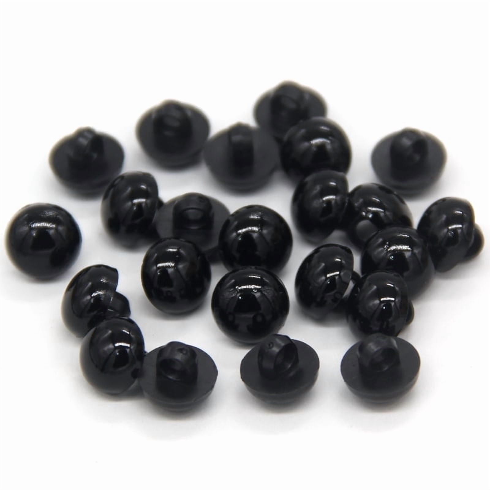 USOSOU 100PCS 12mm Black Safety Solid Eyes Shank Buttons, Crafting Eyes Buttons for Bear Doll Puppet Plush Animal Toy, for Shirts, Skirts, Dresses, Handmade Decorations(0.48inch)