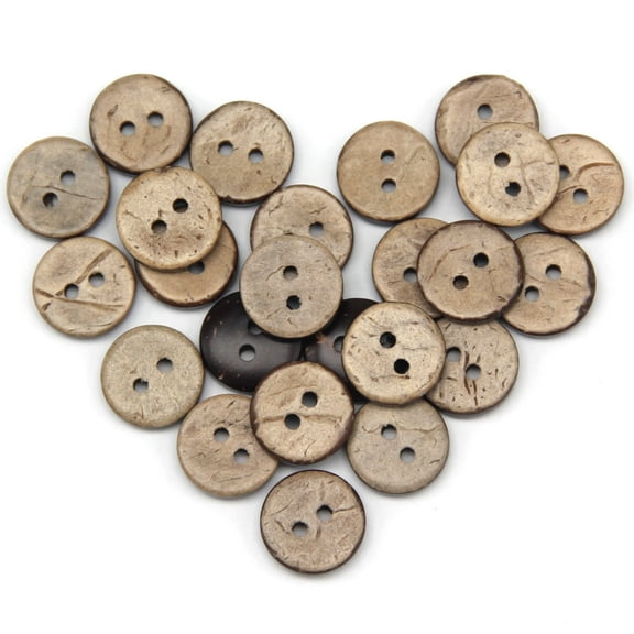 USOSOU 100pcs 13mm(0.5inch) Brown Natural Coconut Shell Buttons, 2 Holes Eco-friendly Wooden Buttons for Sewing, Children Handmade Scrapbooking, Baby Clothes, DIY Crafts…