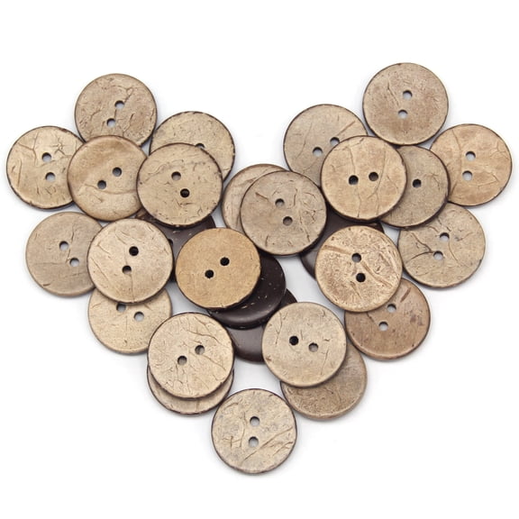 USOSOU 100pcs 20mm(0.787inch) Brown Natural Coconut Shell Buttons, 2 Holes Eco-friendly Wooden Buttons for Sewing, Children Handmade Scrapbooking, Baby Clothes, DIY Crafts