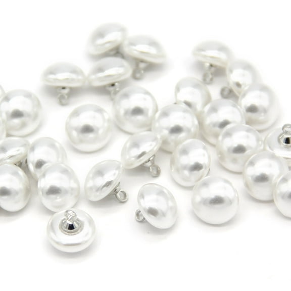 USOSOU 10mm Mushroom Semicircle Pearl Buttons, White Faux Pearl Buttons for Sewing, Shirts, Skirts, Wedding Dresses, Jewelry Decorations, DIY Crafts (40pcs 10mm(0.394inch))