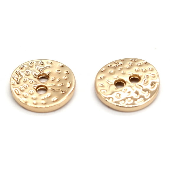 USOSOU 11mm 2 Holes Small Gold Metal Buttons, Bright Gold Button for Clothing, Kids Shirts, Women Blouse, Cuff, Collar, Modern Handmade Decorations, Sewing Accessories (20pcs 11mm(0.43inch))