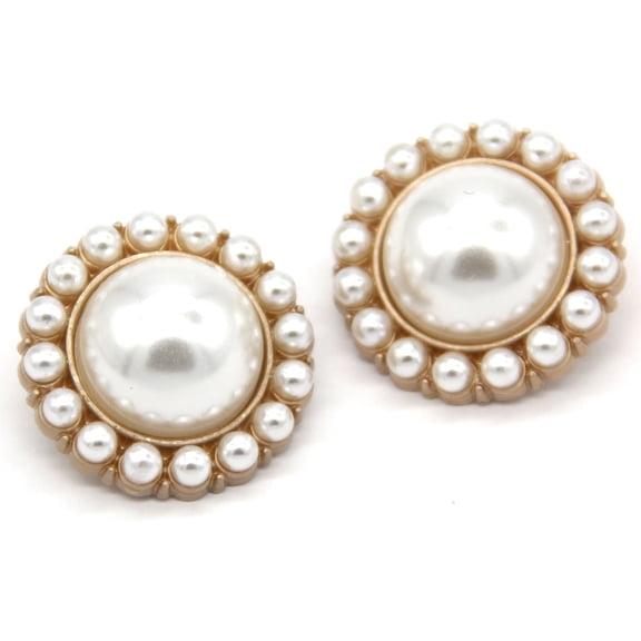 USOSOU 18mm Vintage Women Coat Gold Metal Full Pearl Buttons, for Clothes, Sweaters, Blazer, Suit, Wedding Dress, Handmade DIY Crafts, Sewing Accessories(10pcs 18mm(23/32"))