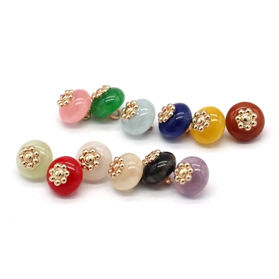 USOSOU 24Pcs 10mm Multicolor Flower Pearl Buttons for Clothing, Vintage Women Shirt, Dress, Blouse, DIY Crafts, Sewing Accessories(Multicolor)