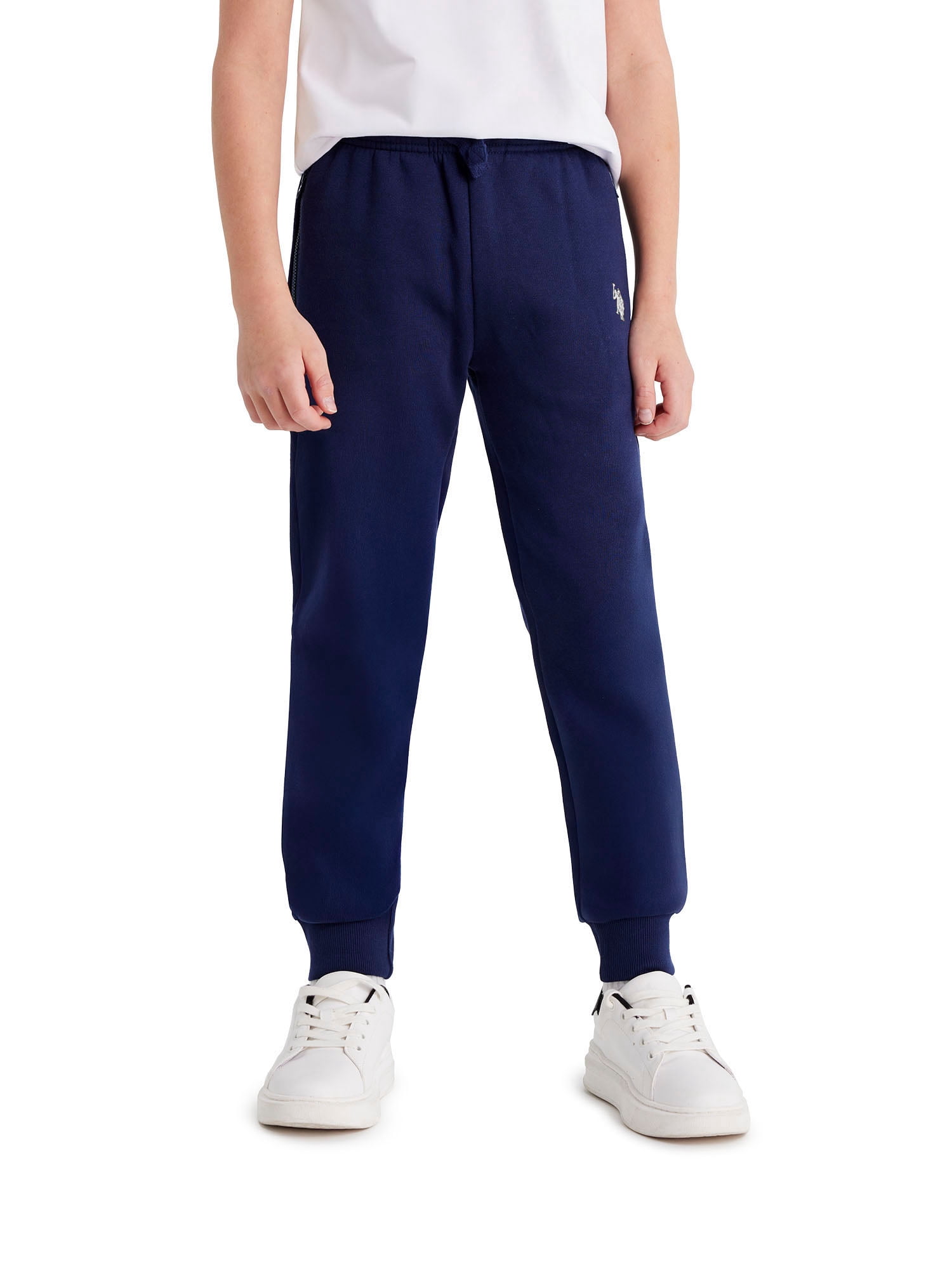 U.S. Polo Assn. Boys Fleece Jogger Pant Zip Pocket, Sizes 4-18
