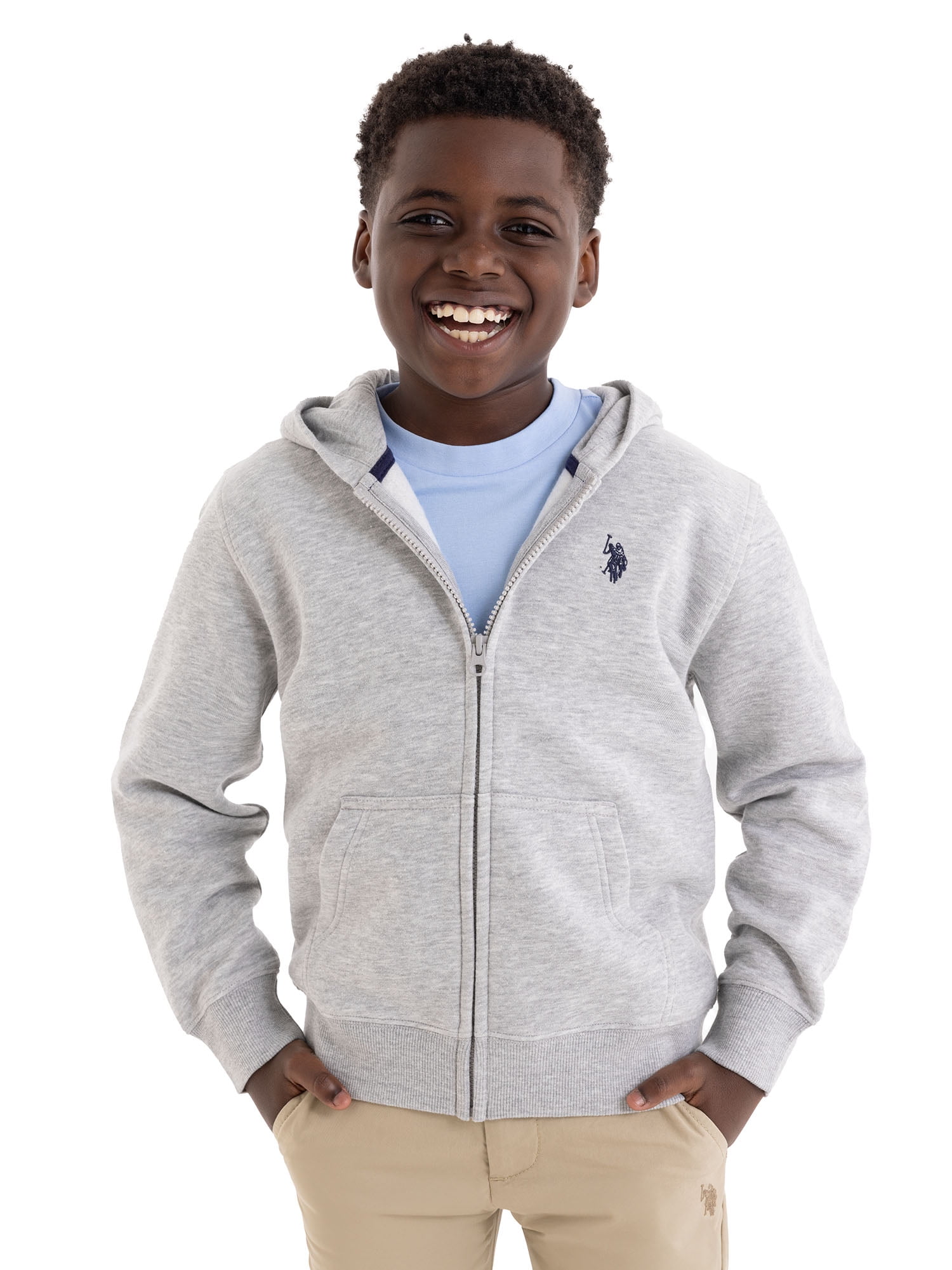 U.S. Polo Assn. Boys Fleece Zip-Up Hoodie, Sizes 4-18