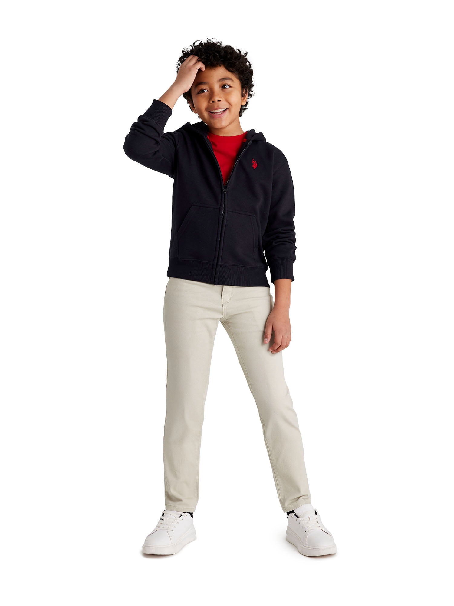 U.S. Polo Assn. Boys Fleece Zip-Up Hoodie, Sizes 4-18