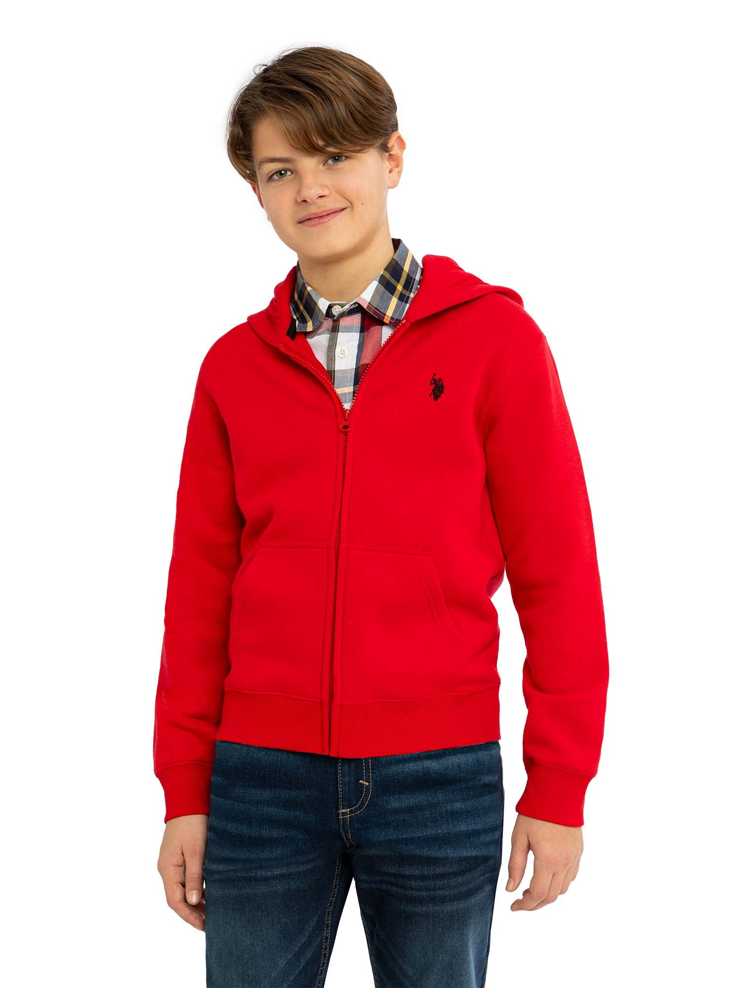 U.S. Polo Assn. Boys Fleece Zip-Up Hoodie, Sizes 4-18