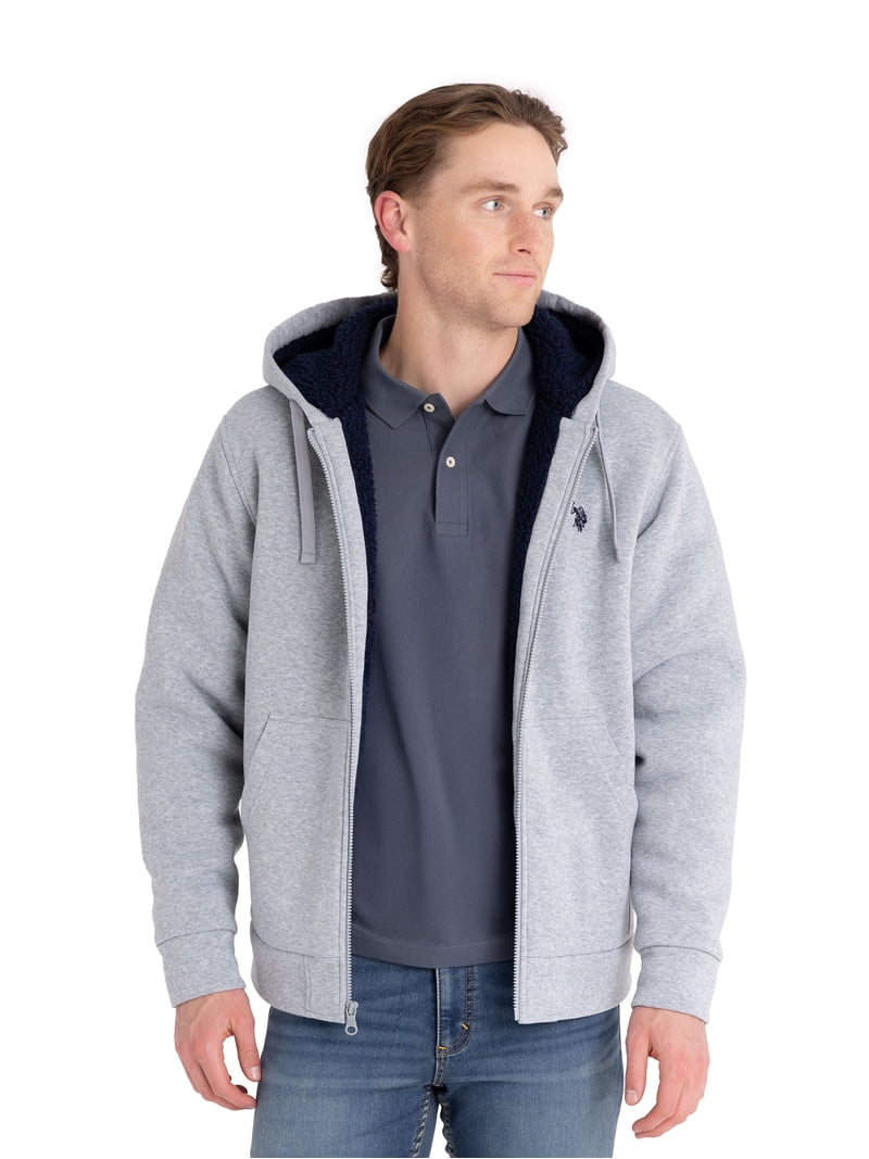 POLO アウター U.S. Polo Assn. Men's Heather Grey Full Zip Jacket, M - Walmart.com