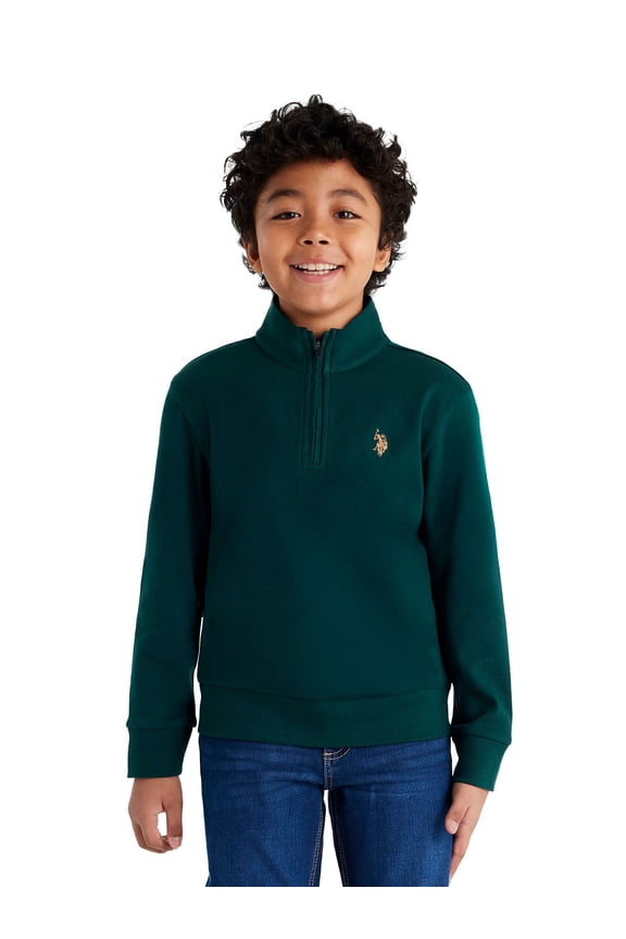 Boys Interlock Quarter Zip, Sizes 4-18