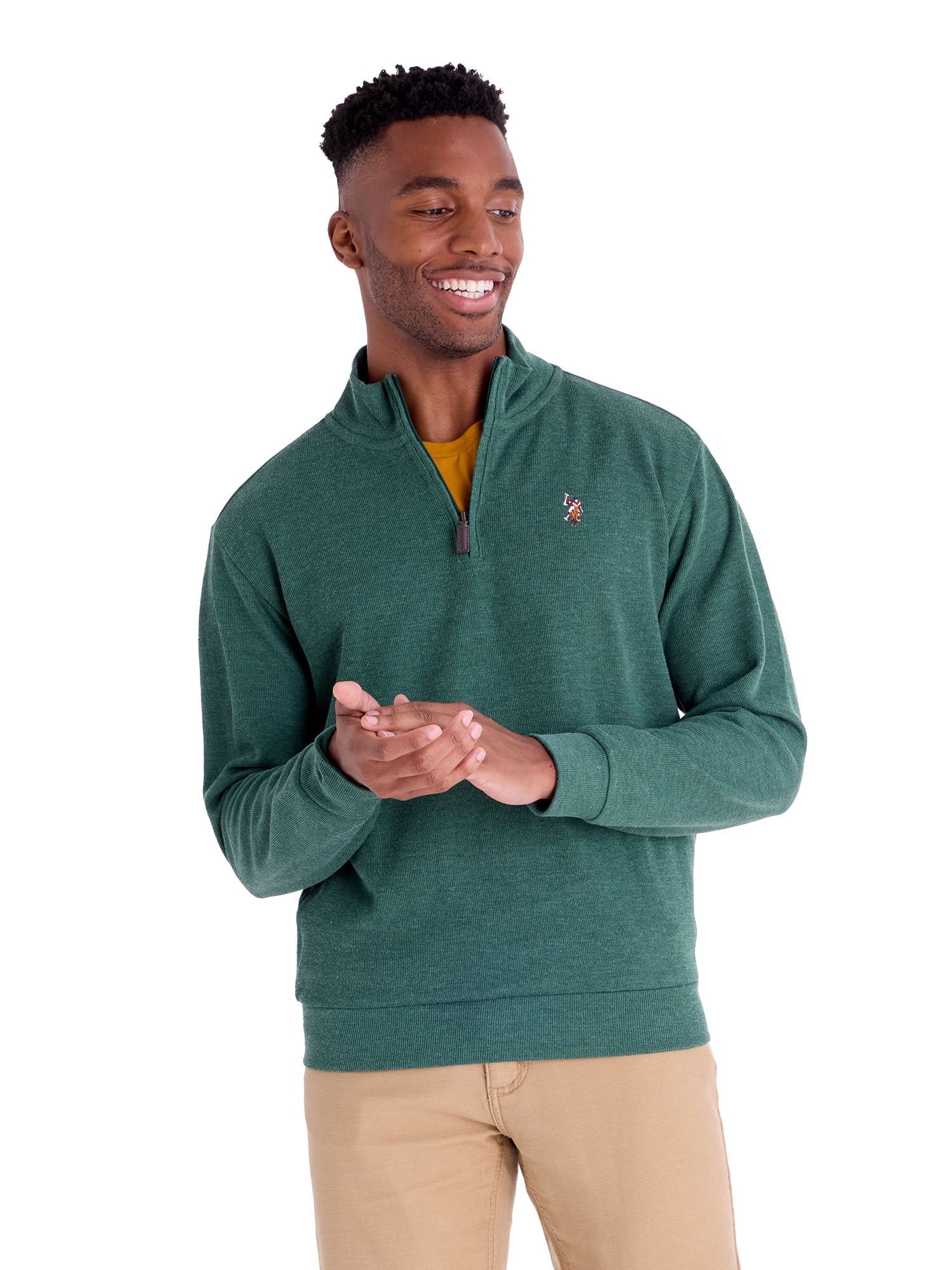 U.S. Polo Assn. Men's Quarter Zip Flatback