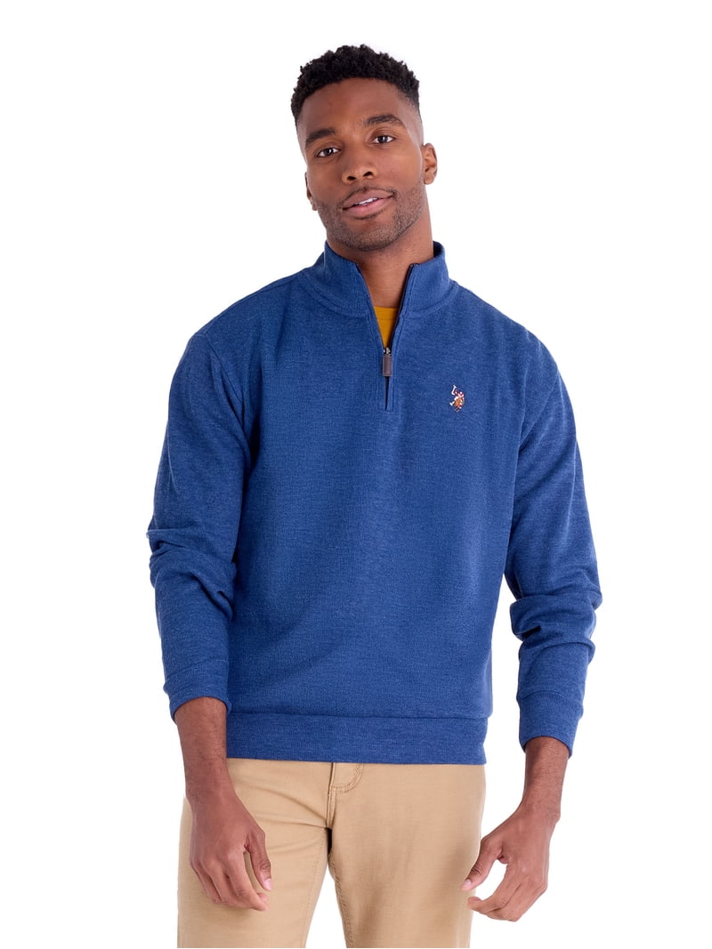 U.S. Polo Assn. Men's Quarter Zip Flatback - Walmart.com