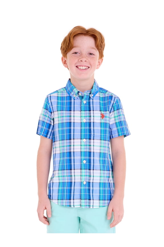 Short Sleeve Button-Up Shirt for Boys, Sizes 4-18