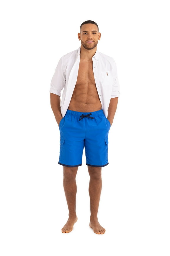 Men's & Big Men's Logo Cargo Swim Trunks with UPF50+, 10" Inseam, Sizes S-3XL