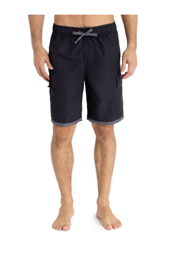 Men's Black Cargo Swim Short , L