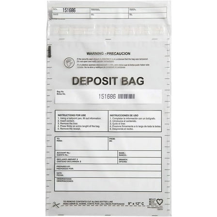 USPACKSMART Deposit Bags, 9"x12", Clear, 100-Pack for Cash Handling and Bank Deposits
