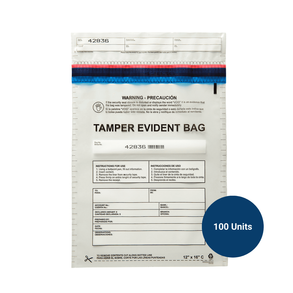 Deposit Bag, Plastic, 12 x 16, Clear, 100/Pack Deposit Bag, Plastic, 12 x 16, Clear, 100/Pack