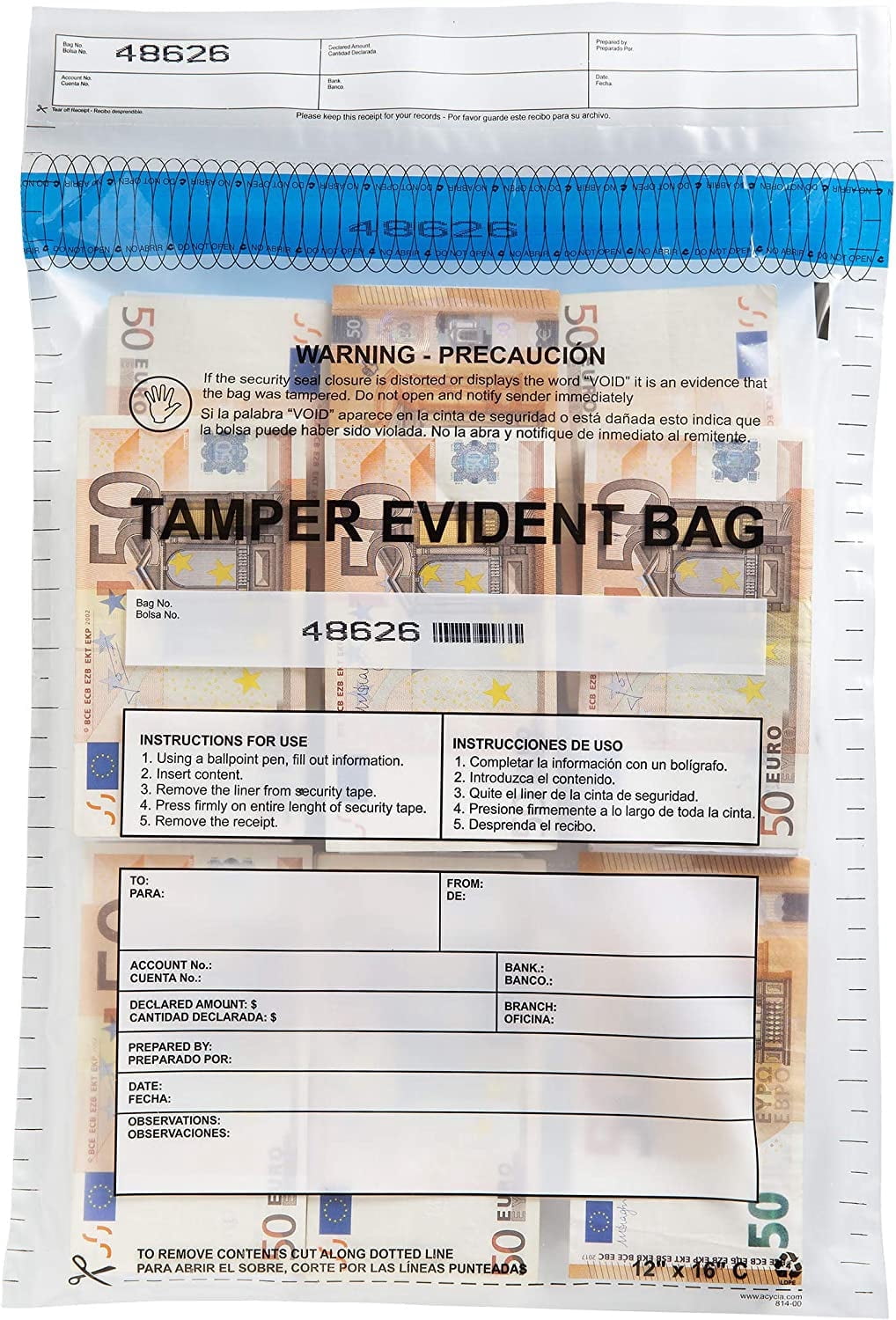 Clear Plastic Deposit Bags | Tamper-Evident Cash Bag - View #9