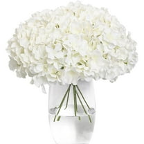 USPEED 20 PCS Artificial Hydrangea Flowers, Silk Hydrangea Artificial Flowers Heads with Stems, Full Hydrangea Flowers for Wedding Centerpieces, Home Garden Party Decor - White