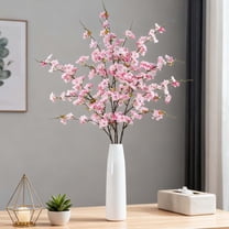 USPEED 4 Pcs Artificial Cherry Blossom Flower Branches, Bulk Silk Faux Flowers Real Touch Bouquet for Home Wedding Party Centerpieces Spring Summer Decor - Pink