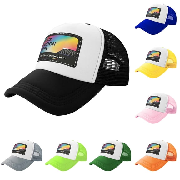 USPEED Custom Mesh Hats Bulk Design Your own Custom Trucker hat with Logo/Text Customized Baseball Cap Personalized Hats for Men Women
