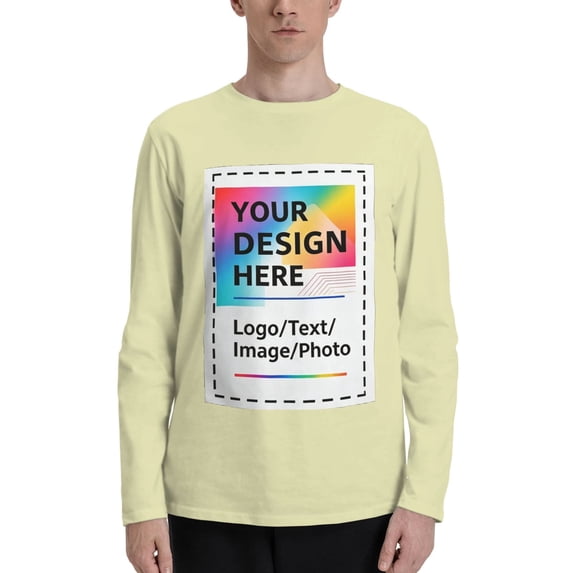 USPEED Personalized Tee Custom Long Sleeve Shirts for Men Design Your Own Image Text Photo Front/Back Print