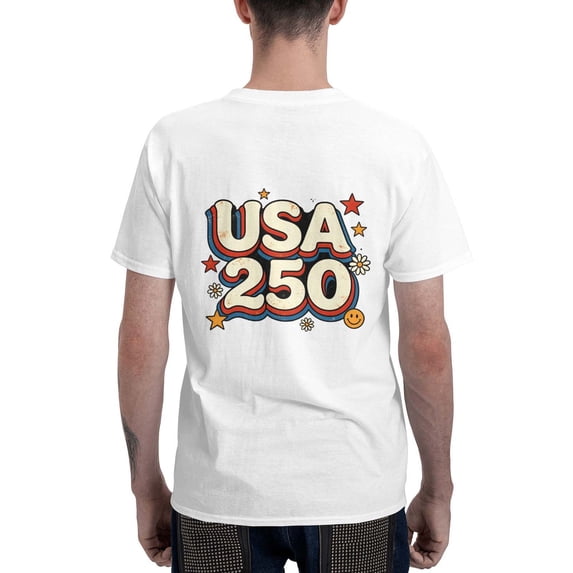 USPEED Retro Groovy USA 250 Graphic T-Shirt, 1776-2026 USA 250th Founding Anniversary Patriotic Short Sleeve Crewneck Tee, Cute Vintage National Pride Casual Top for Men Women