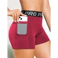 thumbnail image 1 of USPEED Womens Biker Yoga Shorts with Pockets: High Waisted Tummy Control Spandex Workout Athletic Gym Shorts, 1 of 9
