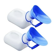 USPEEDY 2 Pack Portable Urinal 1000ml Universal Reusable Pee Bottle Outdoor Camping Travel Plastic Urine Bottle With Lid(White)