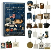USPS 250th Anniversary 2025 Advent Calendar, 24 day countdown calendar, including 24 iconic USPS character statues for Christmas trees, decorations, and collectibles