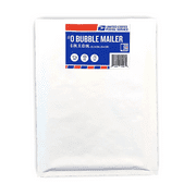 USPS, 6 in x 10 in, Bubble Mailer, #0, White, 60-Count