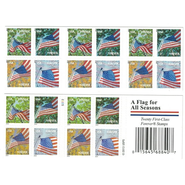 USPS A Flag for All Seasons Forever Stamps Book of 20 Postage Stamps
