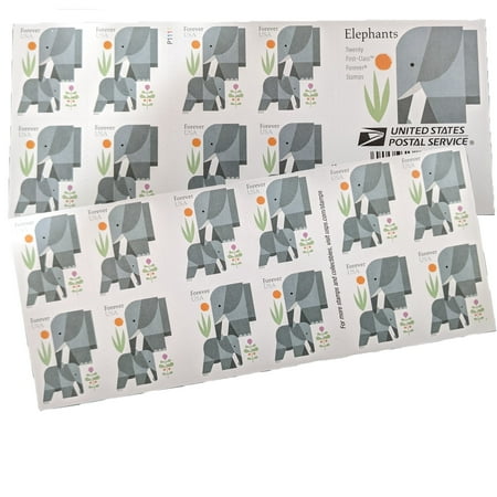 USPS Elephants forever Postage Stamps, 20 Piece
