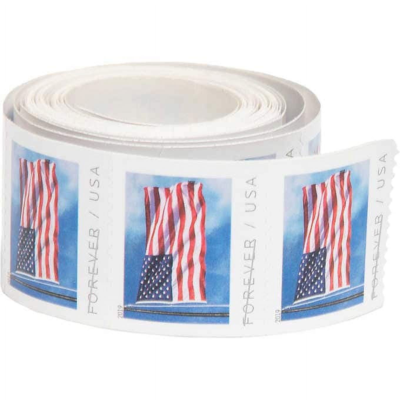 USPS First-Class FOREVER Stamps U.S. Flag, 100 ct. - 1 Roll 