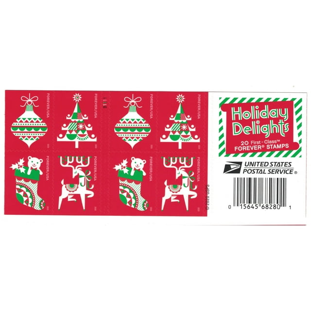 USPS Holday Delight Forever Stamps Book of 20