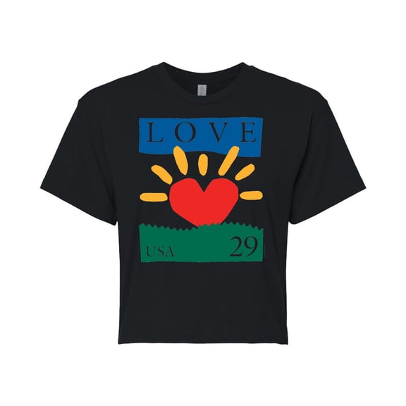 USPS - Love 29 - Juniors Cropped Cotton Blend T-Shirt