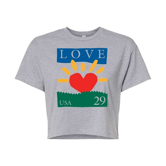 USPS - Love 29 - Juniors Cropped Cotton Blend T-Shirt