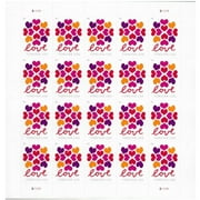 USPS Love Forever Heart Blossom First Class Postage Stamps, 20 Stamps