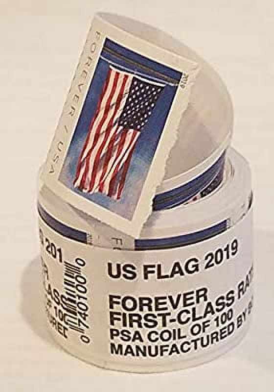 USPS First-Class FOREVER Stamps U.S. Flag, 100 ct. - 1 Roll 