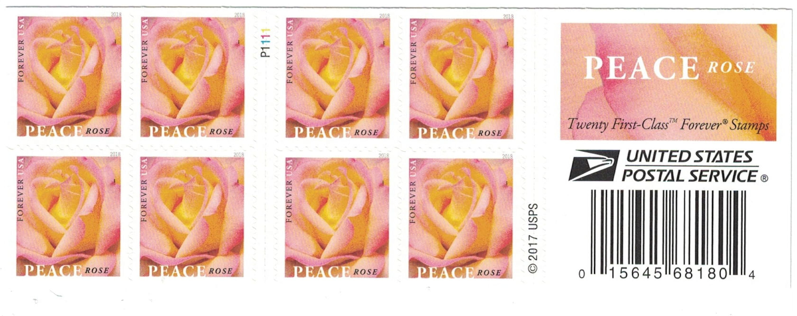 USPS Peace Rose Forever Stamp Twenty FirstClass Forever Stamps