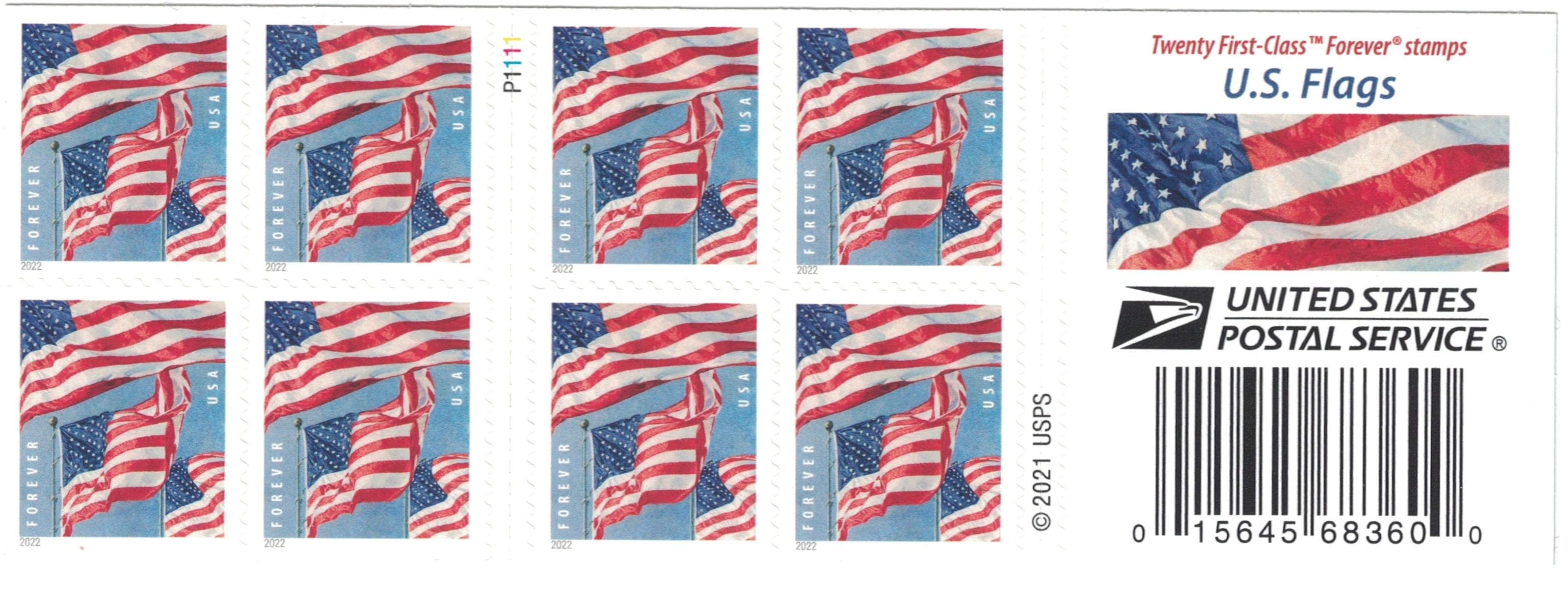 USPS U.S Flag 2022 Book of 20 Forever Stamps, Size: One Size