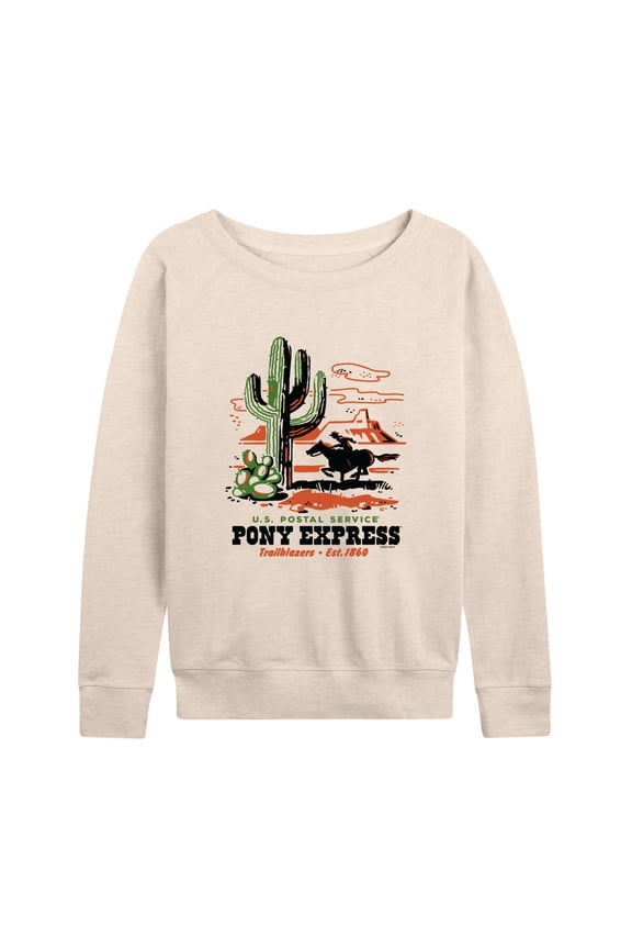 - U.S. Postal Service Pony Express Trailblazers - Women's Lightweight French Terry Long Sleeve Shirt