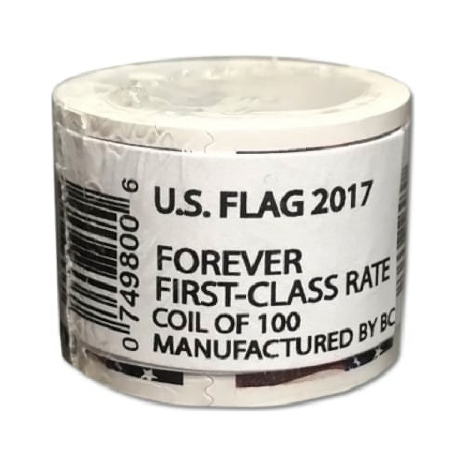 U.S. Flag 1 Roll of 100 USPS Forever First Class Postage Stamps