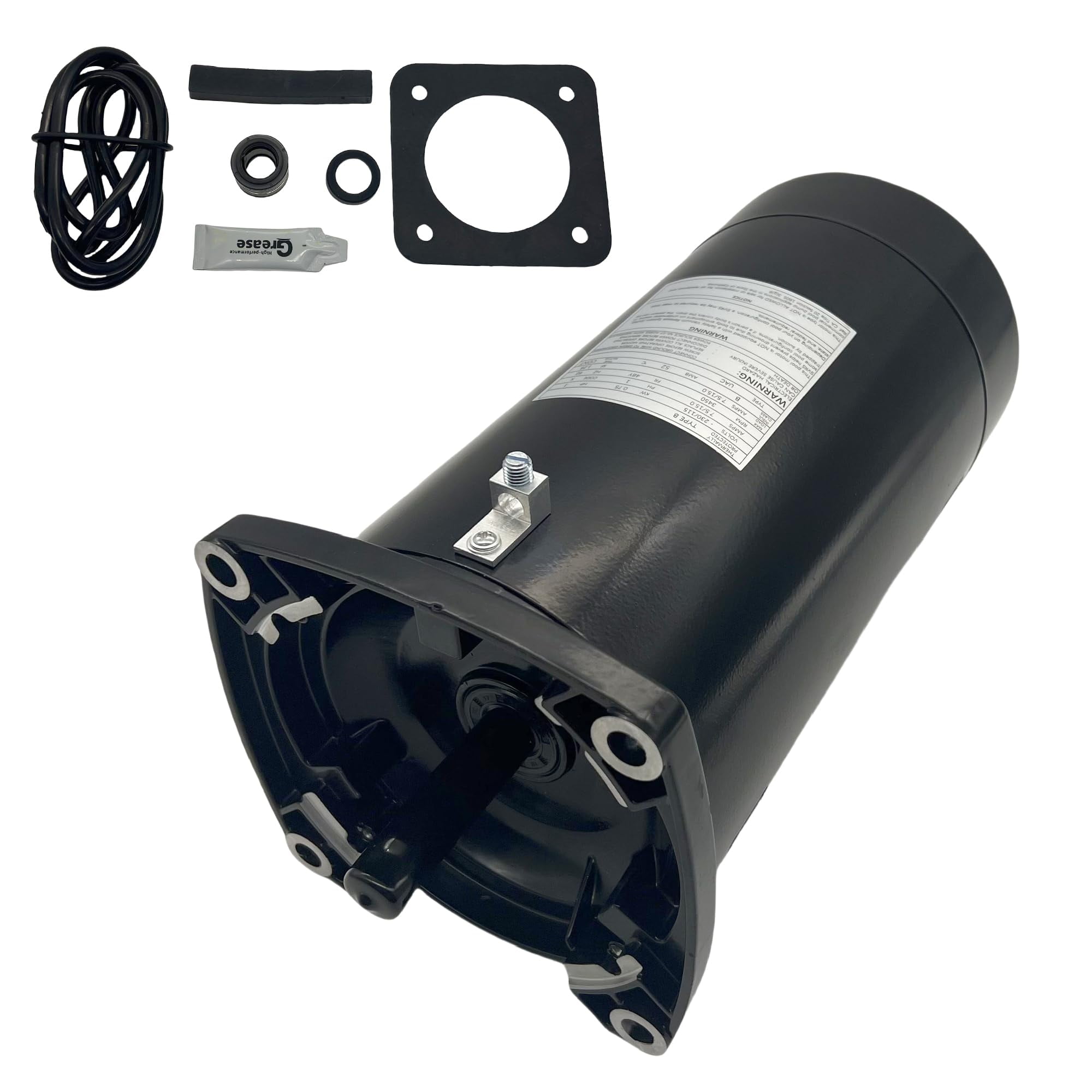 Black 1HP Electric Swimming Pool Pump Motor Replacement Kit