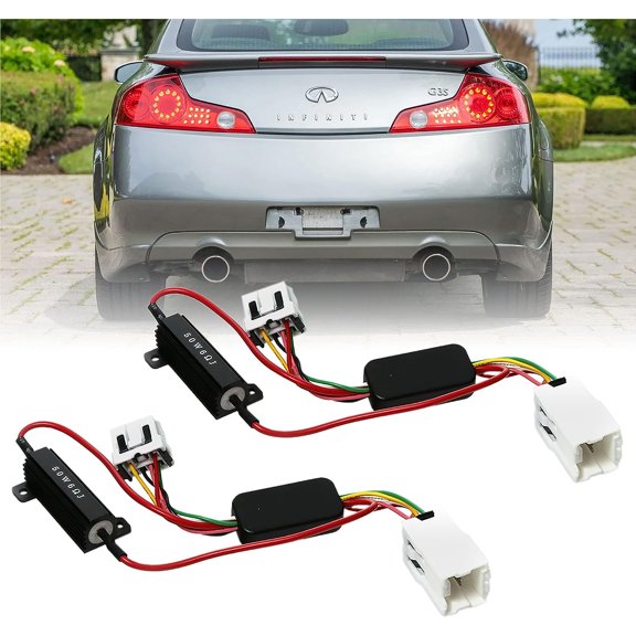 USR 03-13 G35 G37 2DOOR Coupe Convertible Plug and Play Wire Module Set Activating LED Brake Lights as Turn Signals (Left + Right) Compatible with 2003-2013 Infiniti G35 G37 2-Door Coupe