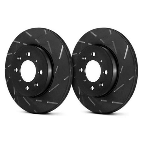 USR BlackDash Series Sport Slotted Rear Brake Rotors for 2010-2019 Fiat 500